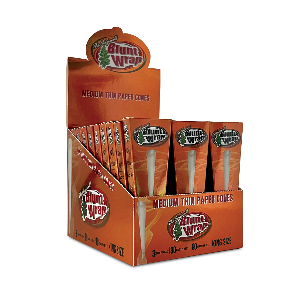 Blunt Wrap King Medium Thin Paper Cones 30-Pack